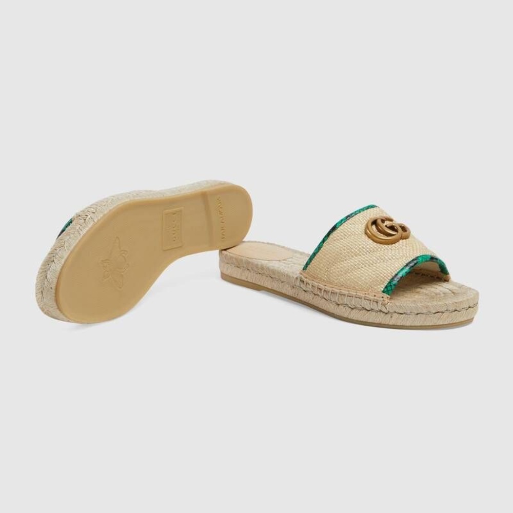 Gucci GG Marmont Espadrille Slides Size: 6 1/2
